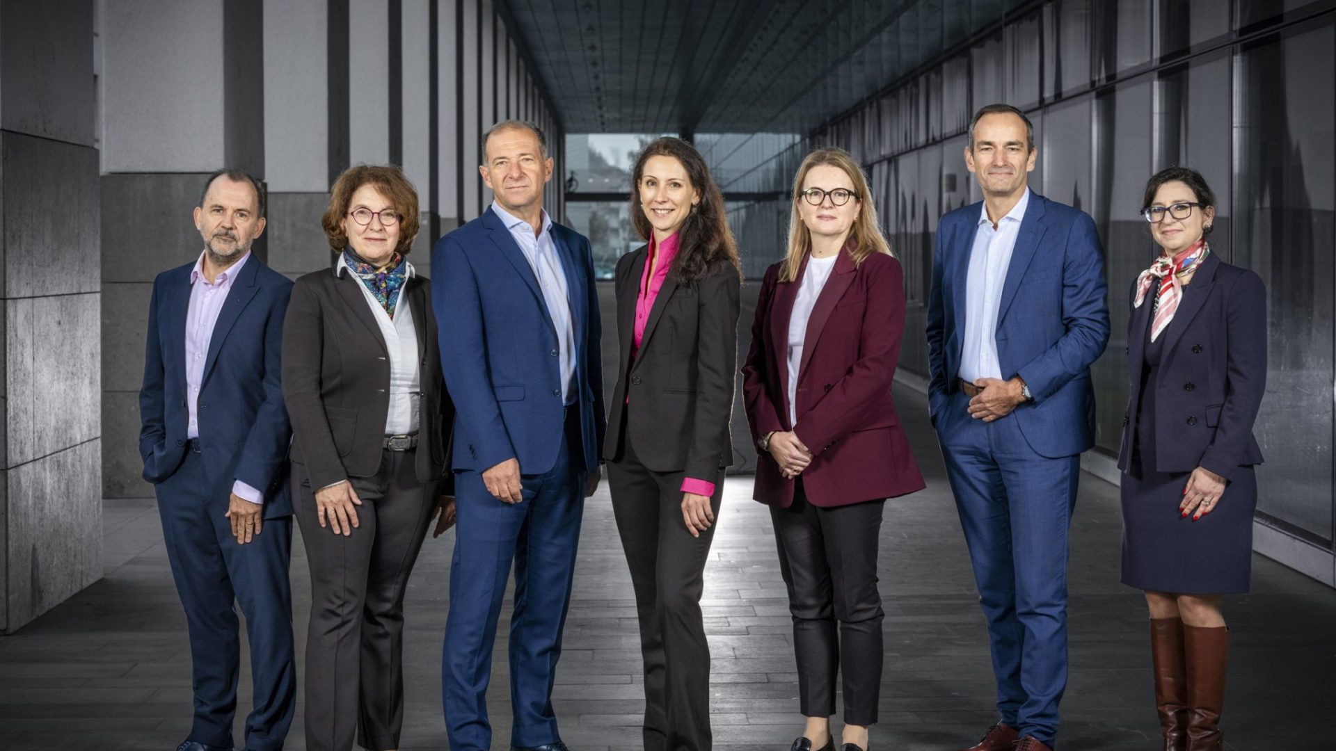 Photo de la direction de l'EPFL. De gauche à droite: Edouard Bugnion, Françoise Bommensatt, Ambrogio Fasoli, Anna Fontcuberta i Morral, Stéphanie P. Lacour, Matthias Gäumann, Marianne Wannier © Nicolas Righetti, Lundi13, 2024