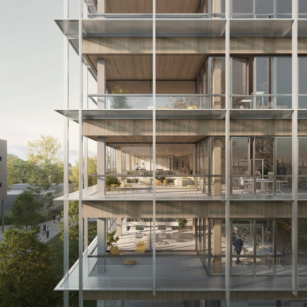 Corner balconies on the Advanced Science Building © KAAN Architecten and Celnikier & Grabli Architectes