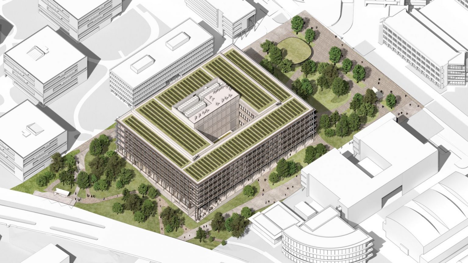 Isometric view of the new Advanced Science Building at EPFL © KAAN Architecten and Celnikier & Grabli Architectes