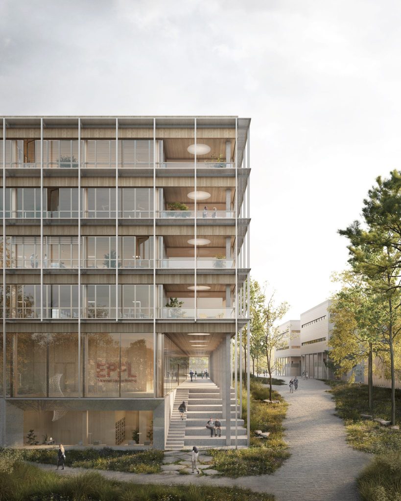 View of the south facade of the Advanced Science Building © KAAN Architecten and Celnikier & Grabli Architectes