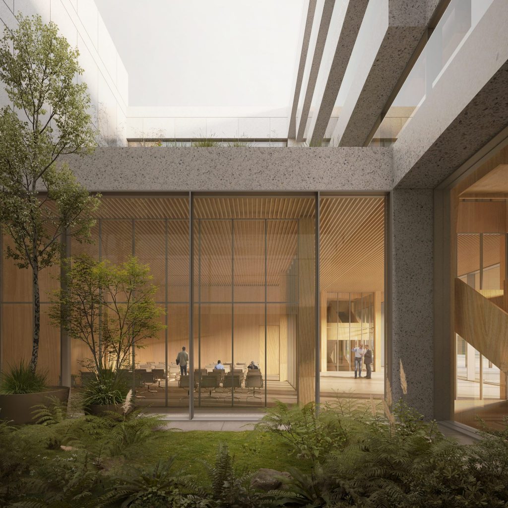 View of the seminar room from the south terrace of the Advanced Science Building © KAAN Architecten et Celnikier & Grabli Architectes