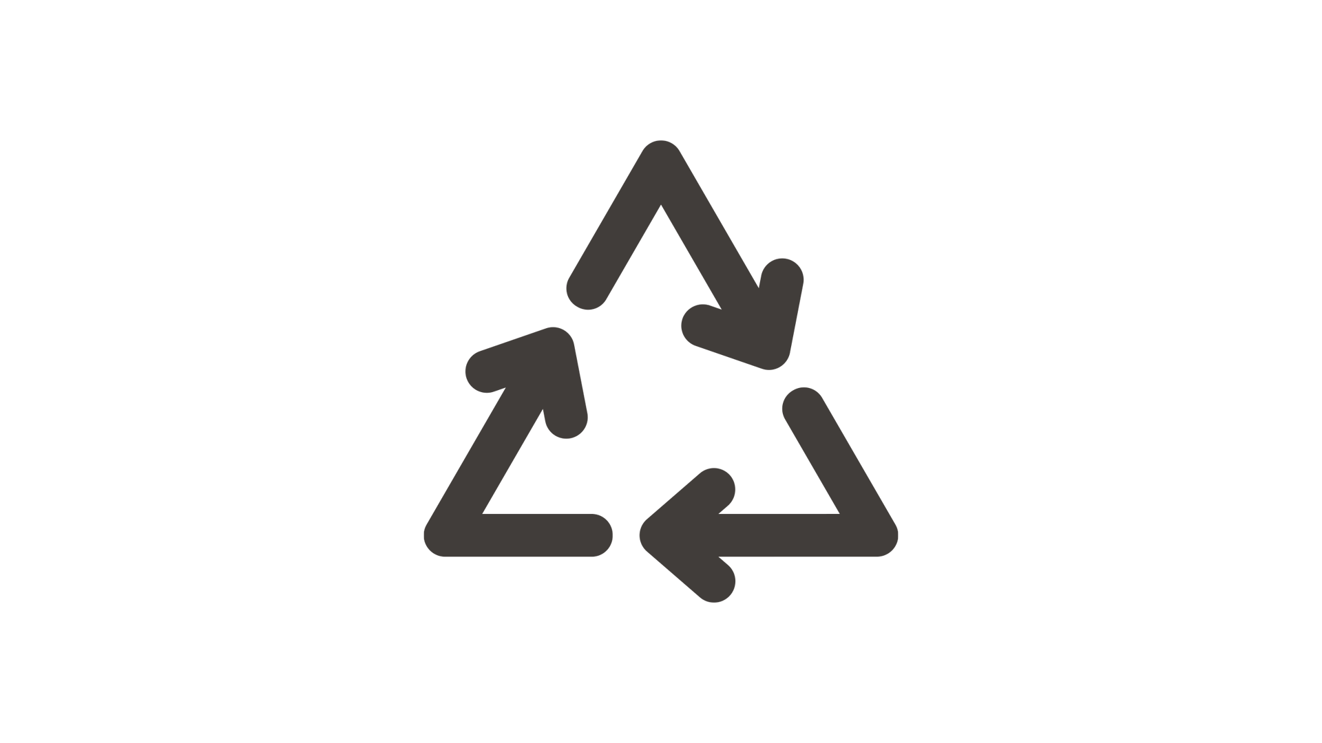 Pictogram representing recycling (three arrows)