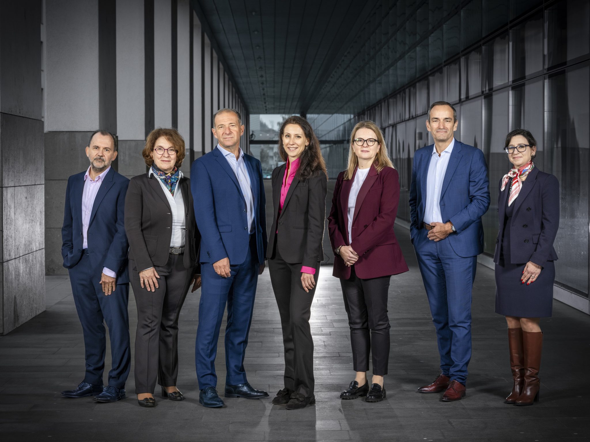 Photo de la direction de l'EPFL. De gauche à droite: Edouard Bugnion, Françoise Bommensatt, Ambrogio Fasoli, Anna Fontcuberta i Morral, Stéphanie P. Lacour, Matthias Gäumann, Marianne Wannier © Nicolas Righetti, Lundi13, 2024