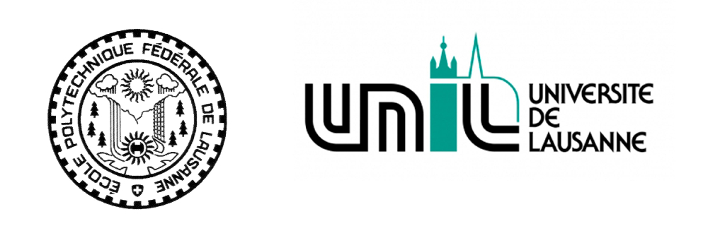 Comparaison du sceau de l’EPFL (1970) et du logo de l’UNIL (1988).