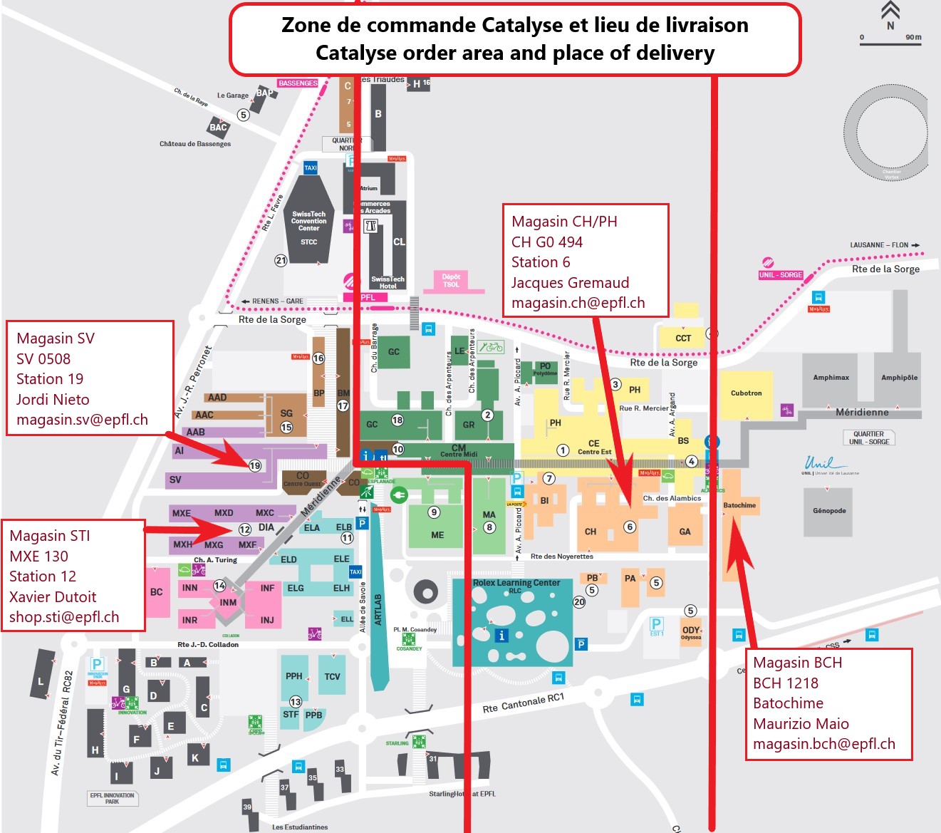 Where to find us and waste deposit ‒ ISIC ‐ EPFL